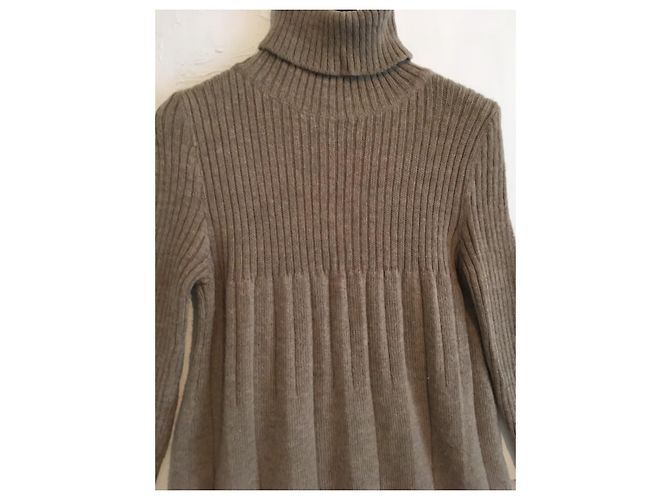 Vintage 30% Mohair, 10% Wolle. hergestellt in Italien. Plissee-Konstruktion. Braun - Ansicht 9