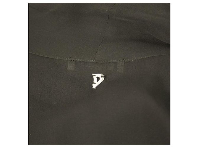 Top a camicetta lunga in seta nera Dondup con sciarpa taglia 42 Nero - vista 3