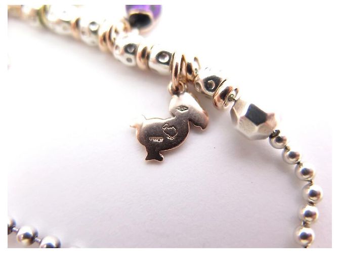 BRACCIALE DODO POMELLATO GRANELLI T20 IN ARGENTO E ORO ROSA CHARMS + SCATOLA - vista 3