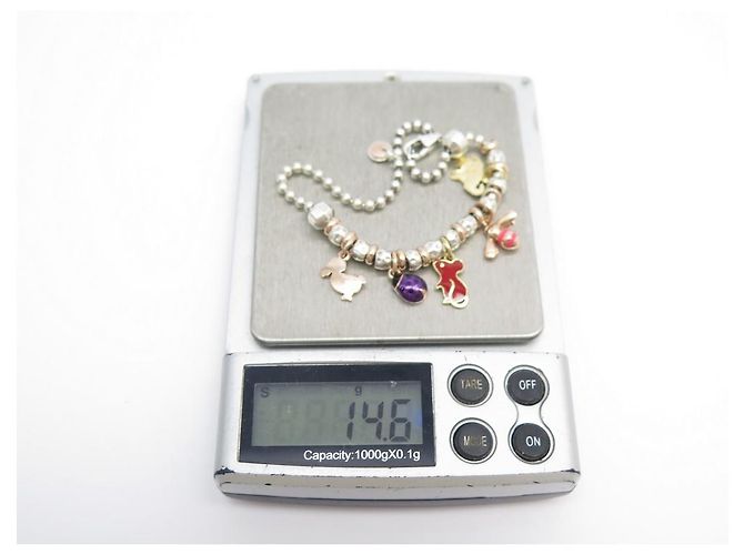 BRACCIALE DODO POMELLATO GRANELLI T20 IN ARGENTO E ORO ROSA CHARMS + SCATOLA - vista 6