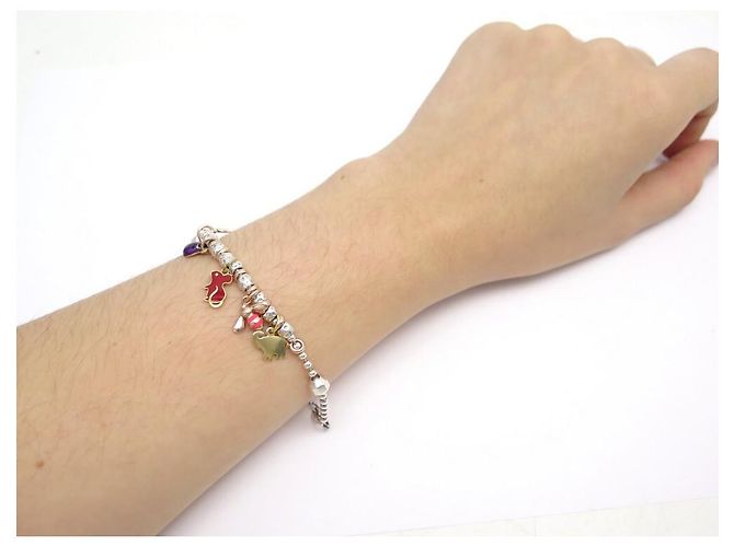 BRACCIALE DODO POMELLATO GRANELLI T20 IN ARGENTO E ORO ROSA CHARMS + SCATOLA - vista 8