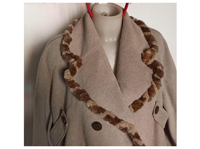 Fendi camel gefütterter Mantel Beige - Ansicht 7