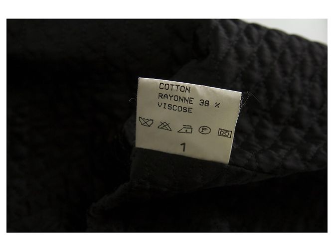 Philippe Adec Chaqueta de mujer suelta con mezcla de algodón y piel negra Talla de abrigo 1 Negro - vista 5