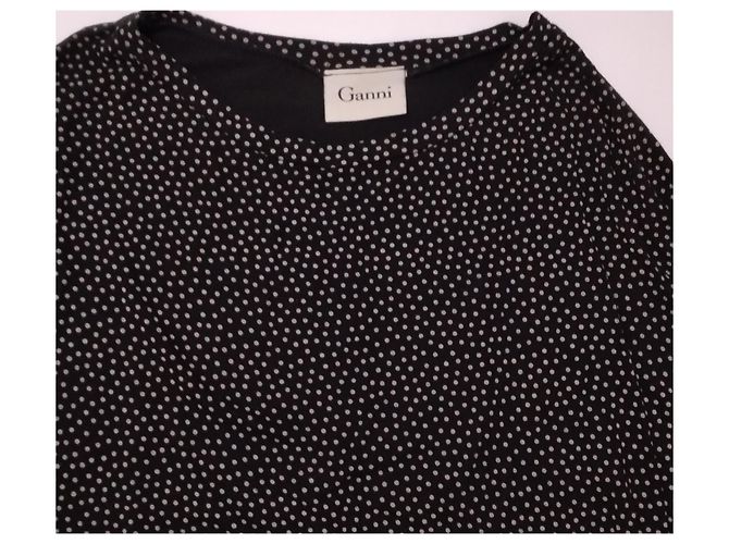 Ganni Polka Dot Kleid Schwarz Viscose - Ansicht 4