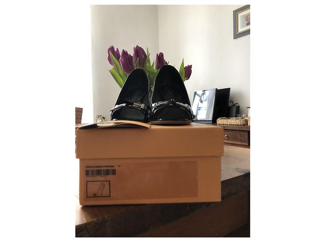 Décolleté aperte Tod's in vernice nera 37 Nero - vista 7