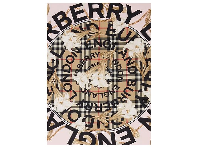 Sciarpa in seta con stampa Burberry Montage 210X70 cm Multicolore - vista 13