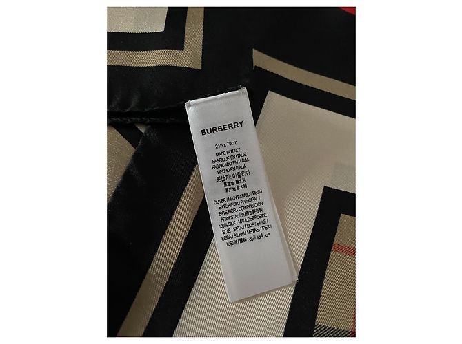 Sciarpa in seta con Monogramma, righe iconiche e check Burberry - vista 4