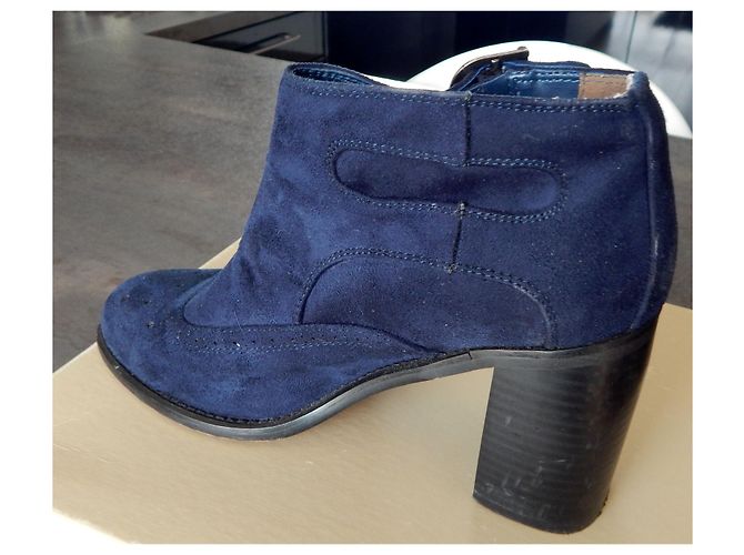 Autre Marque Stivaletti Vanessa WU in camoscio blu navy - vista 4