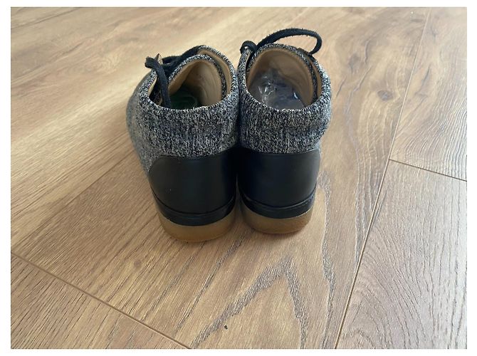 Botas Chanel de tweed e couro cinza 37.5 - vista 4