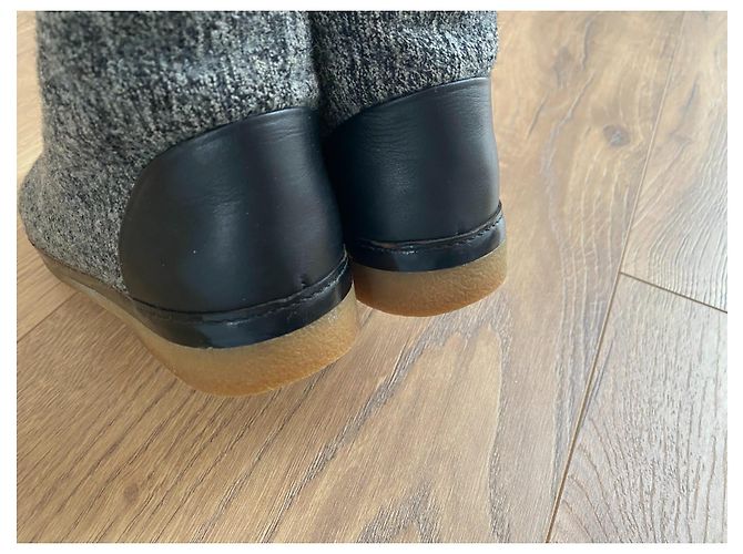 Botas Chanel de tweed e couro cinza 37.5 - vista 6