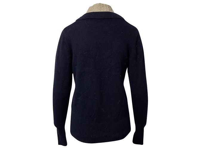 Sandro Jacques Pullover mit Stehkragen aus Wolle in Marineblau - Ansicht 2