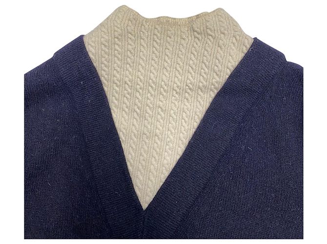 Sandro Jacques Pullover mit Stehkragen aus Wolle in Marineblau - Ansicht 3