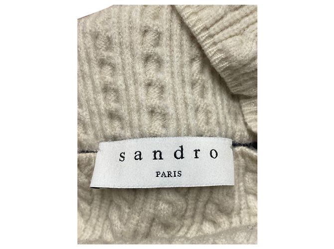Sandro Jacques Pullover mit Stehkragen aus Wolle in Marineblau - Ansicht 4