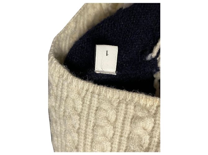 Sandro Jacques Pullover mit Stehkragen aus Wolle in Marineblau - Ansicht 6