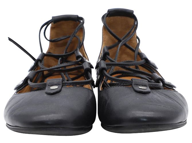 Isabel Marant Ballerine Lali in pelle nera - vista 2