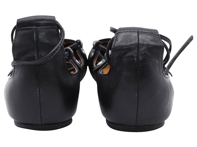 Isabel Marant Ballerine Lali in pelle nera - vista 4