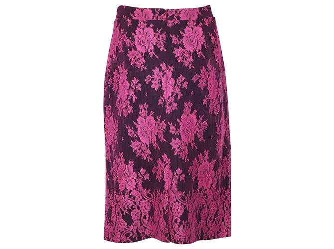 Falda de encaje floral en viscosa rosa de Erdem Shawna - vista 2