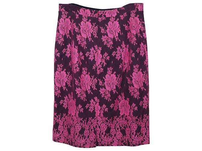 Falda de encaje floral en viscosa rosa de Erdem Shawna - vista 4