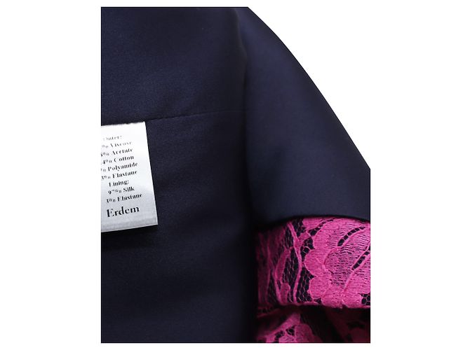 Falda de encaje floral en viscosa rosa de Erdem Shawna - vista 8