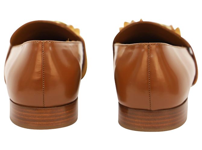 Mocasín Chloé Olly con flecos en cuero marrón - vista 3