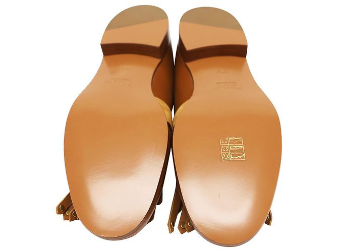 Mocasín Chloé Olly con flecos en cuero marrón - vista 4