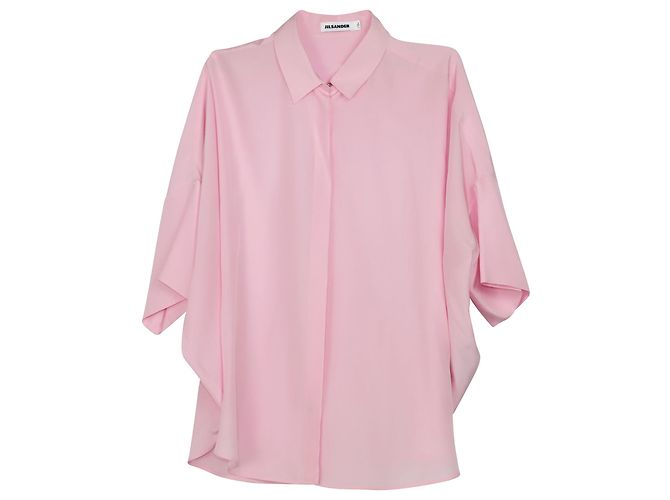 Jil Sander Camicia in crepe de chine in seta rosa - vista 3