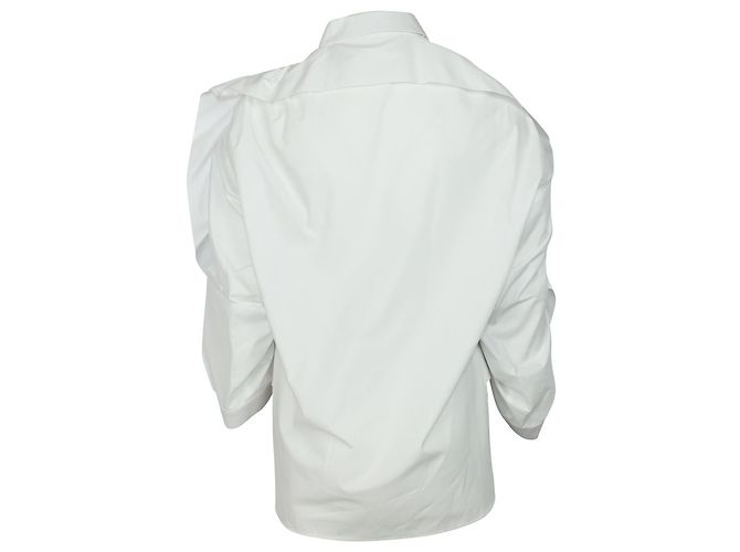 Autre Marque Antonio Berardi Camicia oversize con ruches in cotone bianco - vista 2