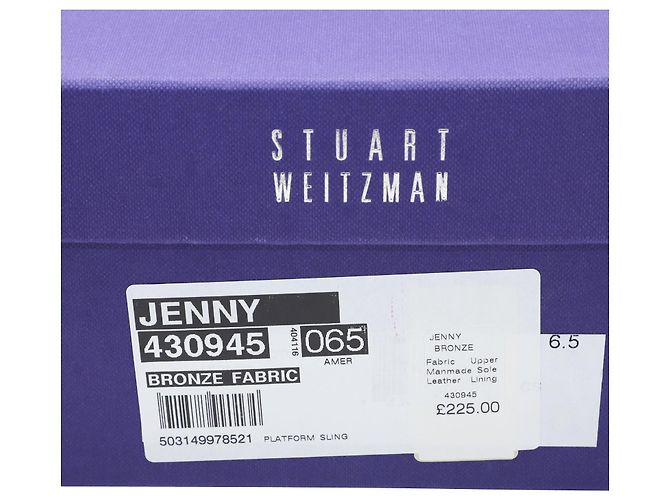 Stuart Weitzman Jean Zeppa aperta in sughero in pelle glitterata argento - vista 6