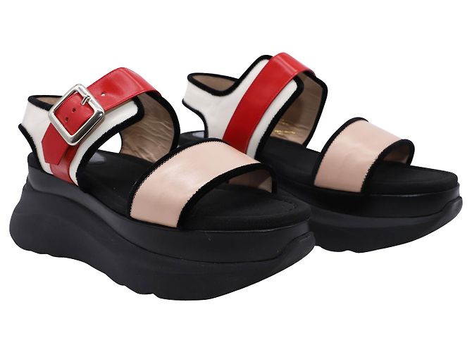 Sandali con plateau Mulberry in pelle multicolore - vista 4