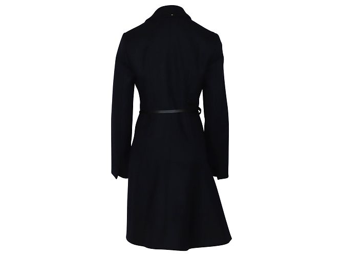 Max Mara Sportmax Malia Mantel mit Gürtel aus Wolle in Mitternachtsblau - Ansicht 2