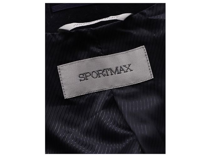 Max Mara Sportmax Malia Mantel mit Gürtel aus Wolle in Mitternachtsblau - Ansicht 5