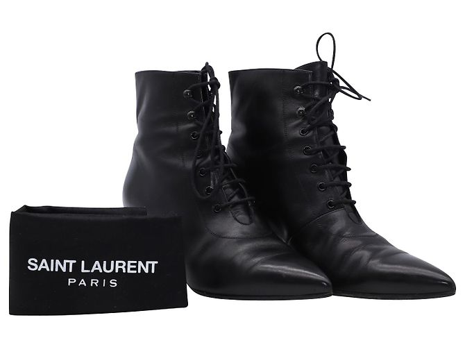 Saint Laurent Charlotte Schuhe aus schwarzem Leder - Ansicht 7