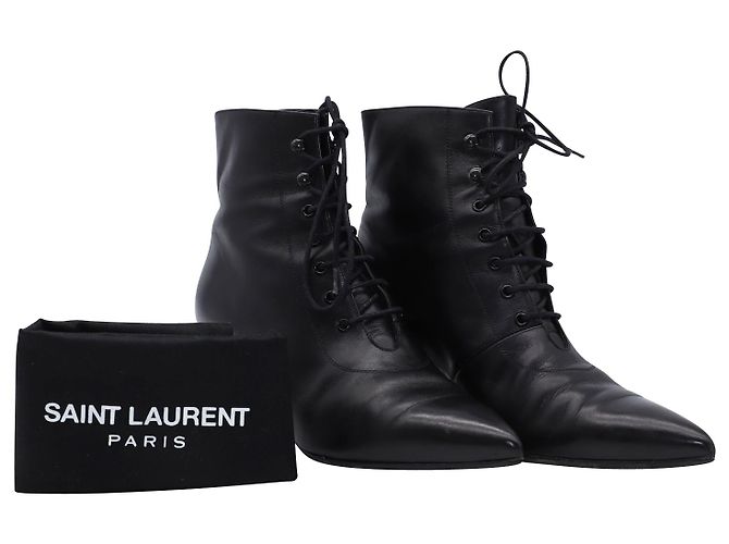 Saint Laurent Charlotte Schuhe aus schwarzem Leder - Ansicht 8