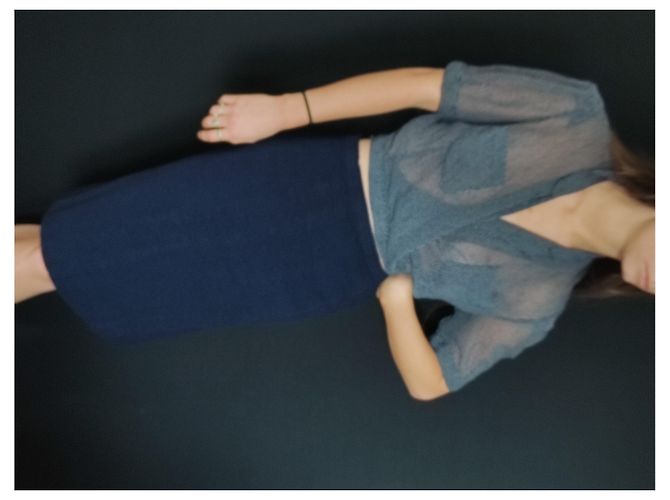 Falda Chanel de tweed de lana azul - vista 12