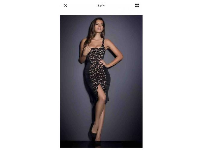 Agent Provocateur Willow Cocktailkleid aus schwarzer Spitze Größe 3 - Ansicht 5
