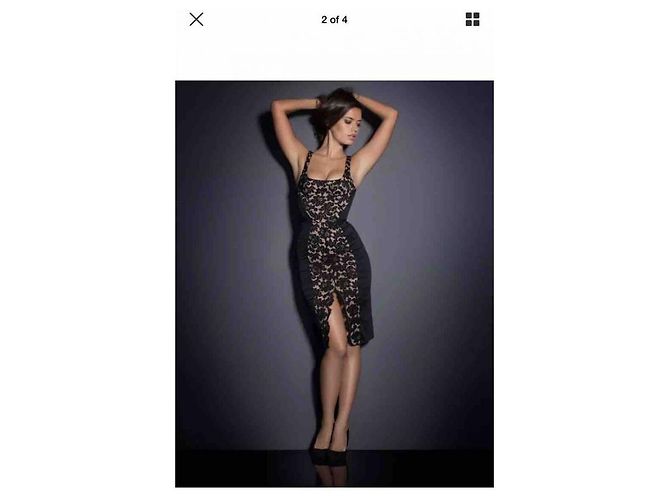 Agent Provocateur Willow Cocktailkleid aus schwarzer Spitze Größe 3 - Ansicht 8