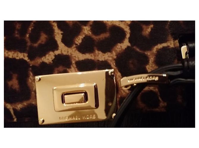 Borsa Michael Kors Leopardata in Pelle Marrone Multicolore - vista 16