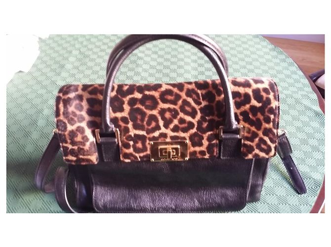 Borsa Michael Kors Leopardata in Pelle Marrone Multicolore - vista 4