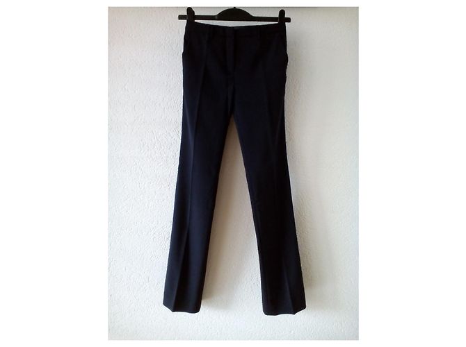 Prada Seidenhose gerade in Navy Blau - Ansicht 2
