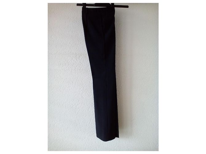Prada Seidenhose gerade in Navy Blau - Ansicht 6