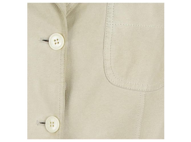 Miu Miu Beige Suede Leather Classic Three Buttons Jacket size 42 - view 6