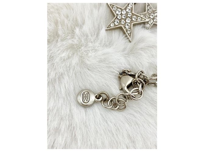 Stupenda collana con stella Chanel CC con strass Argento - vista 2