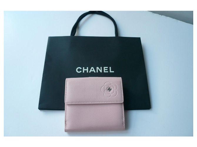 CHANEL Cartera en piel de becerro graneada rosa Camélia BE - vista 9