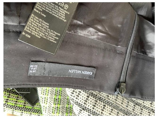 Falda Karen Millen de algodón negra y verde Talla M Negro - vista 3