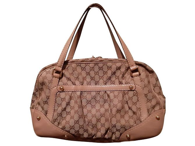 Gucci Handtasche beige aus Leder und Baumwolle - Ansicht 2