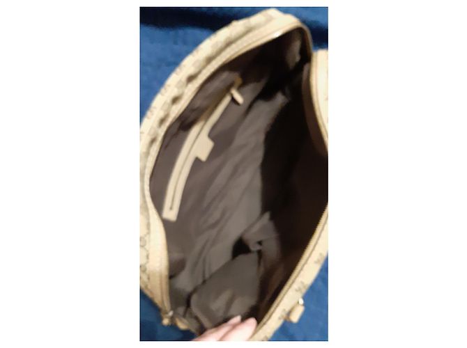 Gucci Handtasche beige aus Leder und Baumwolle - Ansicht 5