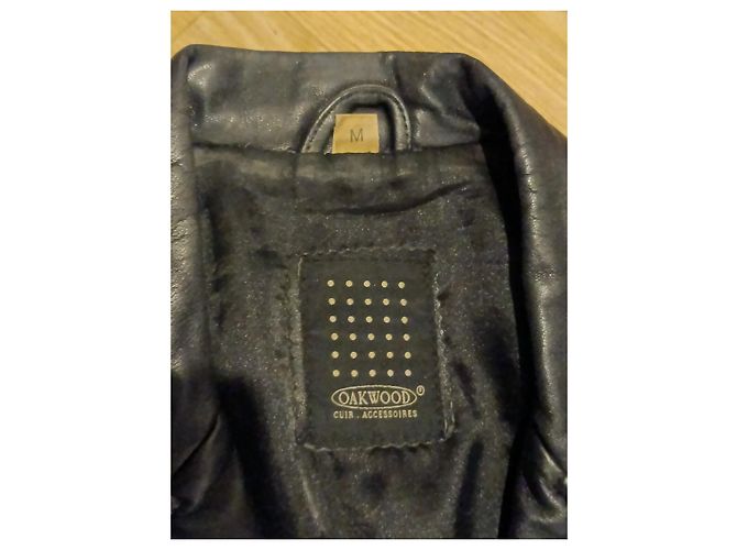 Oakwood Lederjacke aus Lammfell Schwarz M - Ansicht 4