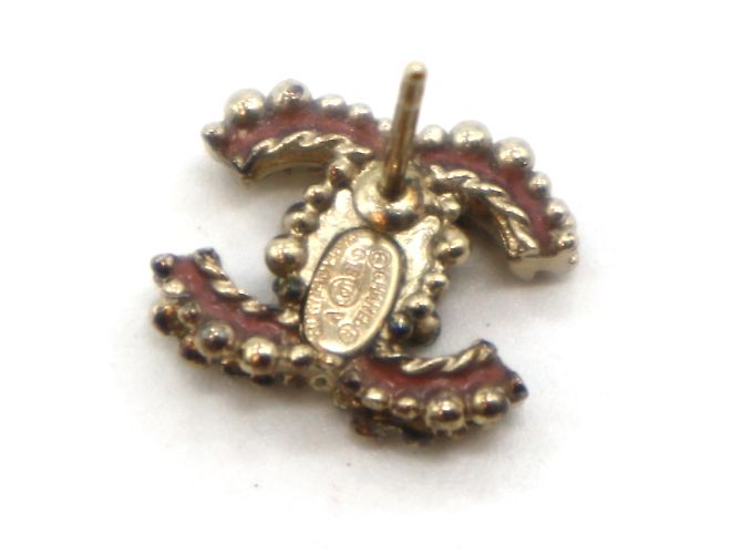 Chanel Gold Crystals CC Emaille Ohrstecker Golden - Ansicht 11