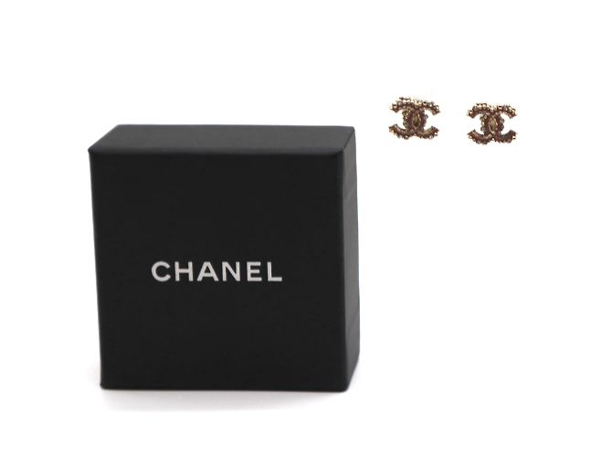 Chanel Gold Crystals CC Emaille Ohrstecker Golden - Ansicht 2