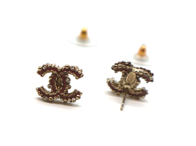 Chanel Gold Crystals CC Emaille Ohrstecker Golden - Ansicht 8